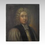 English school, (18th century), portrait of a clergyman, oil on panel, 33 x 29cm,