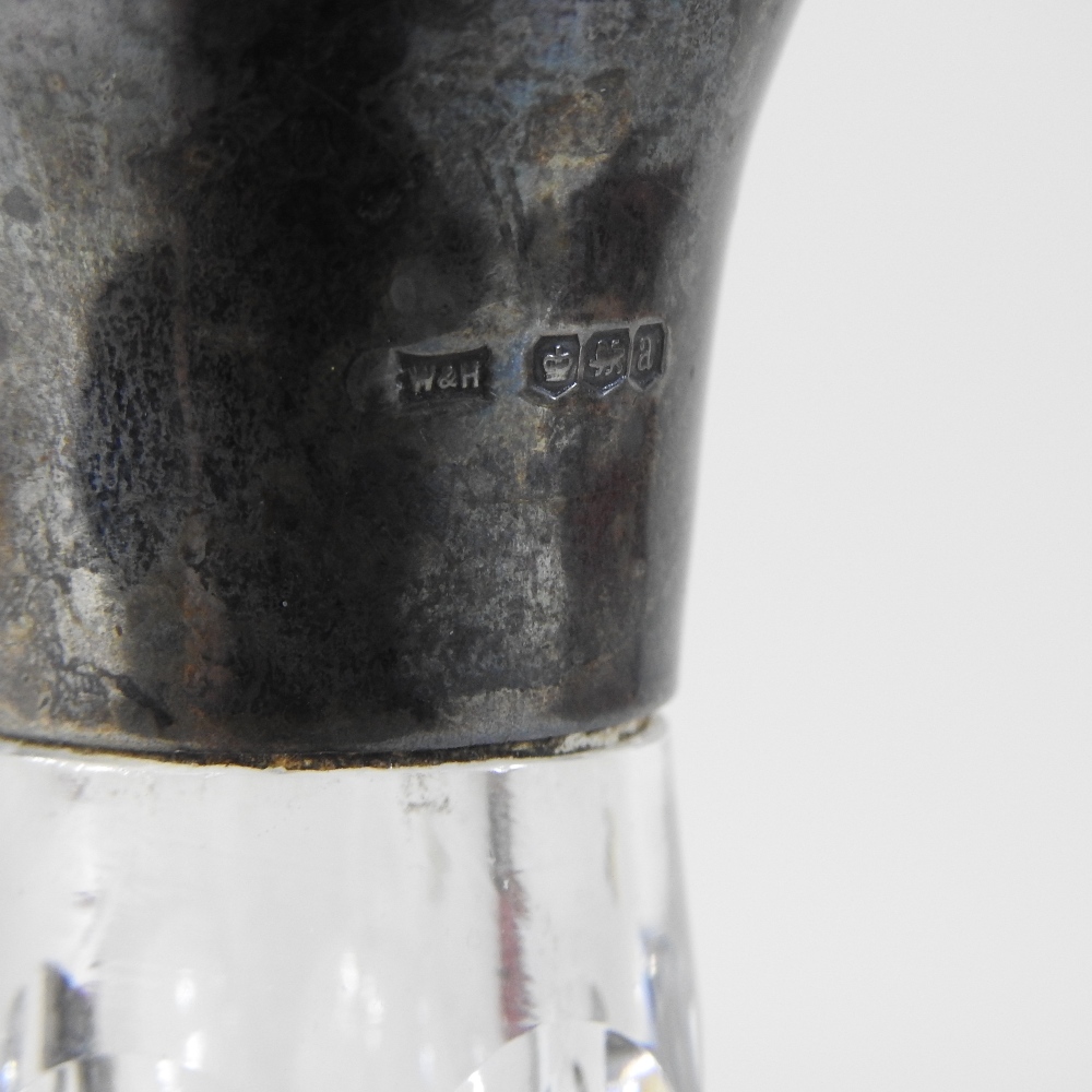 An early 20th century cut glass decanter and stopper, with a silver collar, Sheffield 1918, - Image 2 of 6