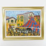 George J Charlton *ARR, (1899-1979), Bastille Day, Antibes, signed, oil on board,