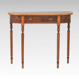 A Regency style D shaped hall table, on reeded legs,