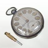 A George IV silver cased open faced pocket watch, by John William Hammon, London 1826,