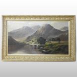 Alfred de Breanski, (1877-1957), Scottish Highland landscape, with cattle, signed oil on canvas,