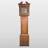 A George III oak and mahogany cased longcase clock, the brass dial signed William Terry,