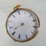 A 19th century French 14 carat gold open faced pocket watch