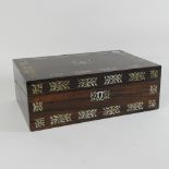 A 19th century rosewood and mother of pearl inlaid writing slope,