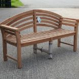 A teak garden bench,