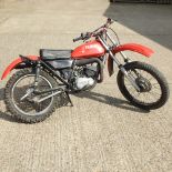 A 1970's red Yamaha 175cc off-road motorcycle