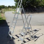 An aluminium stepladder, 214cm high,