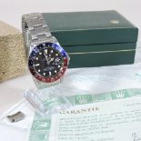 A 1980's Rolex Oyster Perpetual GMT Master steel cased gentleman's wristwatch,