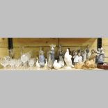 A collection of china and glassware, to include Nao figures,