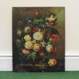 Godman, 20th century, flowers in an urn, signed oil on board,