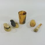 A small collection of horn items,