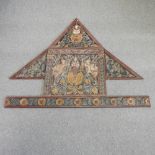 A Tibetan/Thai panel in sections/bed canopy,