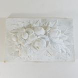 A carrera relief marble plaque,