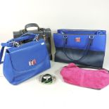 A collection of three ladies handbags, largest 37cm,