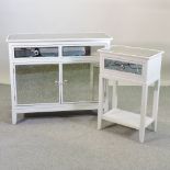 A white painted mirrored chest of drawers, 100cm,