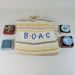 A collection of three compacts, boxed, to include a BOAC compact,