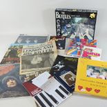 A collection of Beatles records,