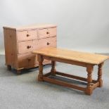 A pine chest, 88cm,