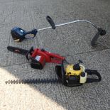 A petrol strimmer,