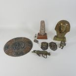 A collection of metal wares,