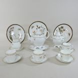 A Victorian Staffordshire porcelain part tea service,