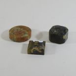 Three various Chinese carved hardstone seals, largest 6.
