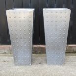 A pair of galvanised garden planters,