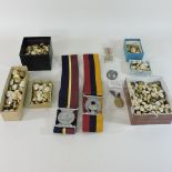 A collection of military buttons,