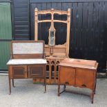 An Edwardian mahogany washstand, with a marble, top, 91cm,