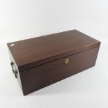 A large 19th century mahogany writing slope, with a fitted interior,