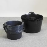 A set of ten horse feeder buckets,