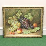 T Caspers, 20th century, still life with fruit in a hedgerow, signed oil on board,