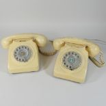 A white Bakelite telephone,