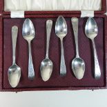 A set of six silver bright cut coffee spoons, by George Wintle of London, 1800-1801,