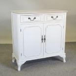 A French style cream painted side cabinet,