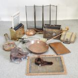 A collection of items, to include metal wares,