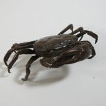 A modern bronze model of a crab,