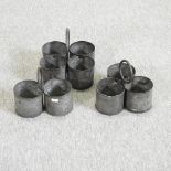 Three sets of galvanised spice carriers