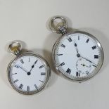 A silver Victorian pocket watch, 5cm diameter,