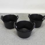 A set of ten trug buckets