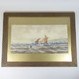 After Thomas Bush Hardy, boats sailing offshore, bearing a signature, watercolour,