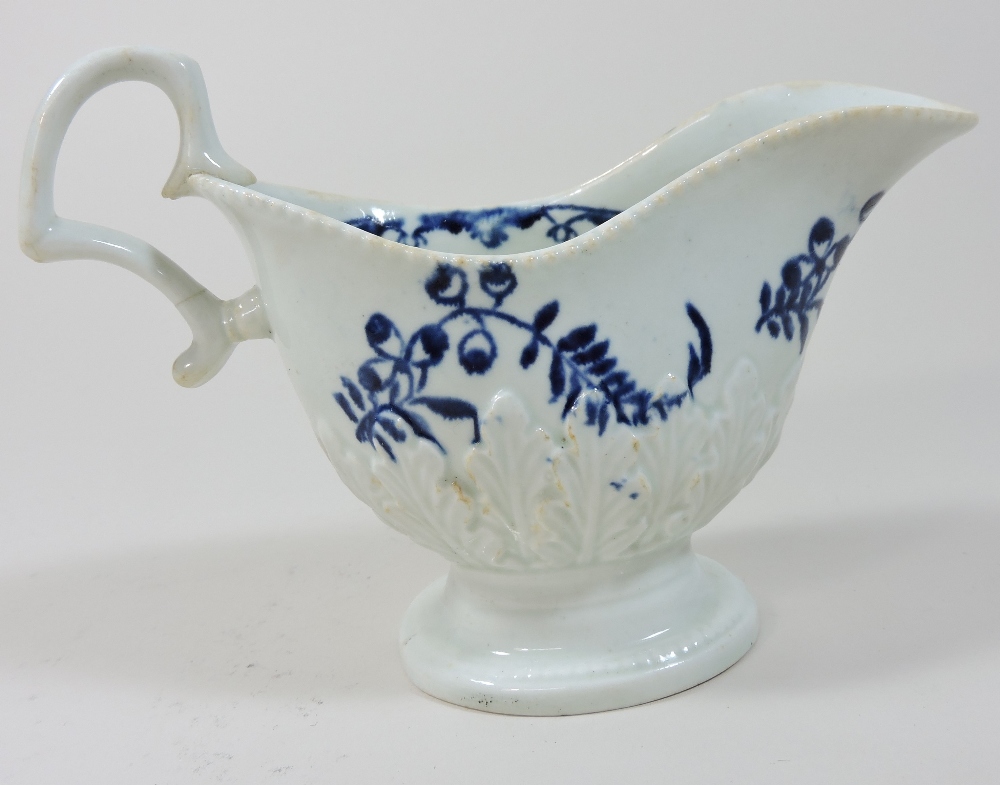 An 18th century Pennington's Liverpool blue and white porcelain sauce boat, circa 1780, - Image 6 of 8