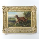H Hardy, (19th century), portrait of a dog in a landscape, signed and dated '60, oil on canvas,
