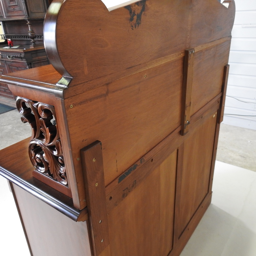 A Victorian style mahogany chiffonier, with a carved gallery back, - Image 2 of 8