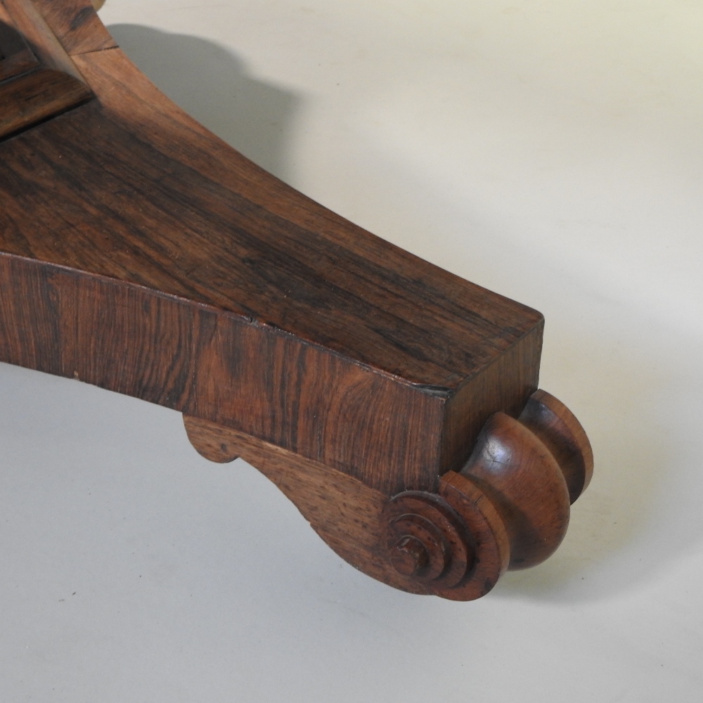 A George III rosewood and inlaid breakfast table, with a hinged circular top, - Image 7 of 9