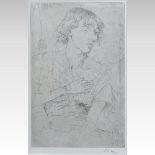 Augustus John, (1878-1971), portrait of a man, etching, signed John in pencil to the margin,