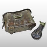 An early 20th century German NCO officers leather ammunition pouch, stamped Coblenz,