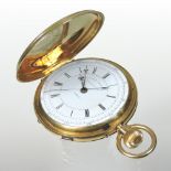 A 19th century 18 carat gold cased full hunter chronograph pocket watch,