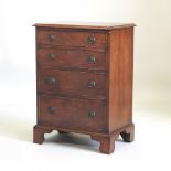 A 19th century and later mahogany bachelor's chest, containing four long graduated drawers,